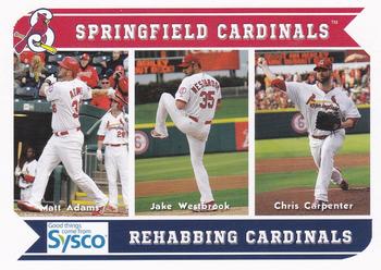 2013 Grandstand Springfield Cardinals SGA #NNO Rehabbing Cardinals (Matt Adams / Jake Westbrook / Chris Carpenter) Front