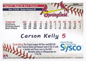 2016 Grandstand Sysco Springfield Cardinals #NNO Carson Kelly Back