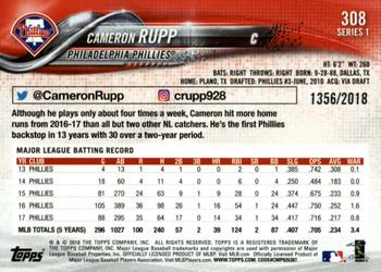 2018 Topps - Gold #308 Cameron Rupp Back
