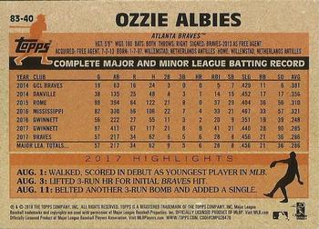 2018 Topps - 1983 Topps Baseball 35th Anniversary Blue #83-40 Ozzie Albies Back