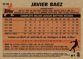 2018 Topps - 1983 Topps Baseball 35th Anniversary Blue #83-86 Javier Baez Back