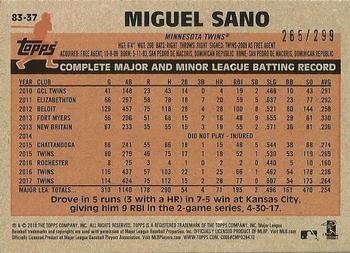 2018 Topps - 1983 Topps Baseball 35th Anniversary Black #83-37 Miguel Sano Back