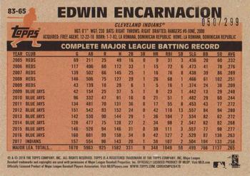 2018 Topps - 1983 Topps Baseball 35th Anniversary Black #83-65 Edwin Encarnacion Back