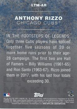2018 Topps - Legends in the Making Blue (Series 1) #LTM-AR Anthony Rizzo Back