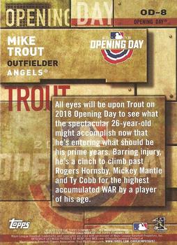 2018 Topps - MLB Opening Day #OD-8 Mike Trout Back