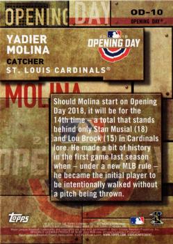2018 Topps - MLB Opening Day #OD-10 Yadier Molina Back