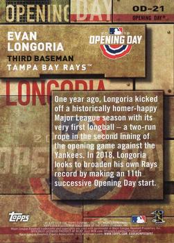 2018 Topps - MLB Opening Day #OD-21 Evan Longoria Back