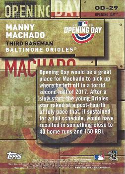 2018 Topps - MLB Opening Day #OD-29 Manny Machado Back