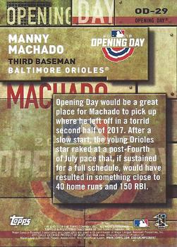 2018 Topps - MLB Opening Day Black #OD-29 Manny Machado Back