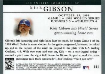 2003 Topps Tribute World Series #141 Kirk Gibson Back
