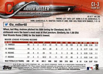 2018 Topps Cleveland Indians #CI-3 Andrew Miller Back