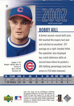 2003 UD Authentics #33 Bobby Hill Back