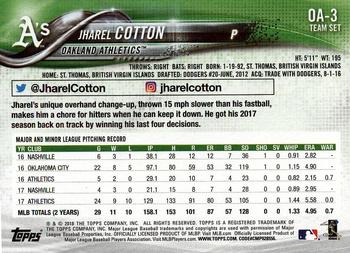 2018 Topps Oakland Athletics #OA-3 Jharel Cotton Back