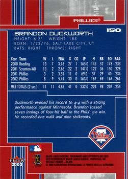 2003 Ultra #150 Brandon Duckworth Back