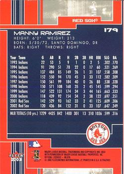 2003 Ultra #179 Manny Ramirez Back