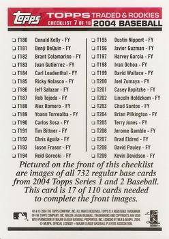 2004 Topps Traded & Rookies - Checklists Puzzle Red Backs #17 Checklist 7 of 10 Back