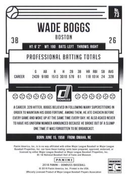 2018 Donruss #73 Wade Boggs Back