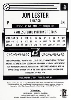 2018 Donruss #82 Jon Lester Back