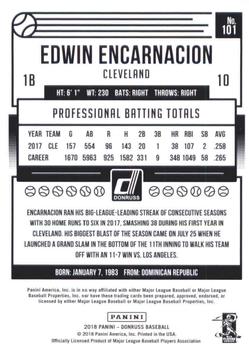 2018 Donruss #101 Edwin Encarnacion Back