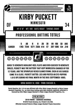 2018 Donruss #142 Kirby Puckett Back