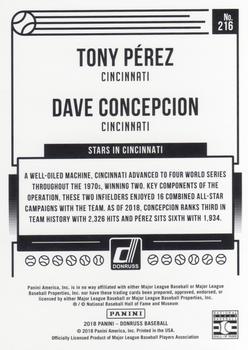 2018 Donruss #216 Stars in Cincinnati (Tony Perez / Dave Concepcion) Back