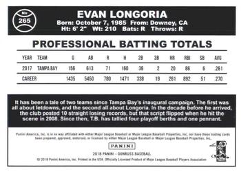 2018 Donruss #265 Evan Longoria Back
