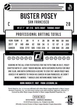 2018 Donruss #167 Buster Posey Back