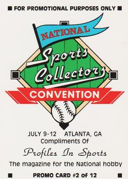 1992 National Sports Collectors Convention #2 Mark McGwire Back