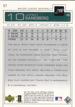 2003 Upper Deck #57 Jared Sandberg Back