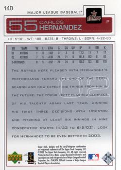 2003 Upper Deck #140 Carlos Hernandez Back