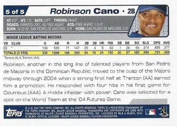 2004 Topps - New York Yankees #5 Robinson Cano Back