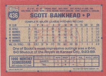 1991 Topps #436 Scott Bankhead Back
