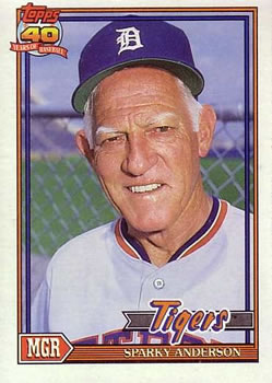 1991 Topps #519 Sparky Anderson Front