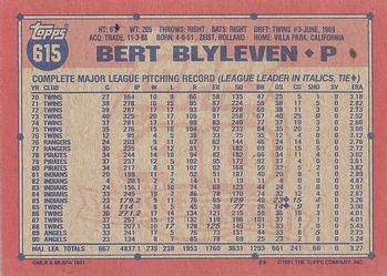 1991 Topps #615 Bert Blyleven Back
