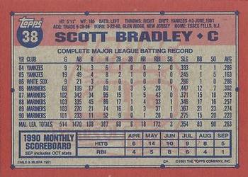 1991 Topps #38 Scott Bradley Back