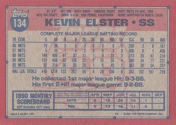 1991 Topps #134a Kevin Elster Back