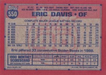 1991 Topps #550 Eric Davis Back