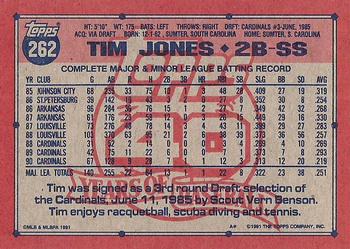 1991 Topps #262 Tim Jones Back