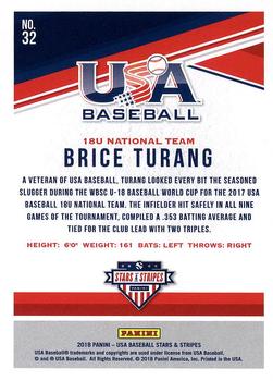 2018 Panini USA Baseball Stars & Stripes #32 Brice Turang Back