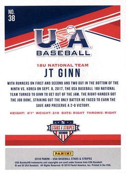 2018 Panini USA Baseball Stars & Stripes #38 JT Ginn Back