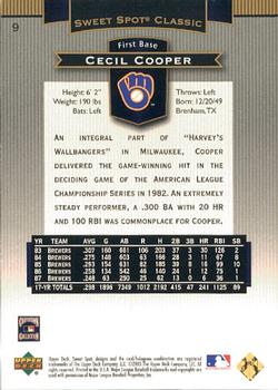 2003 Upper Deck Sweet Spot Classic #9 Cecil Cooper Back