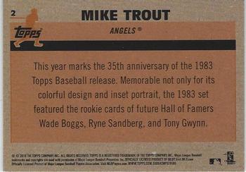 2018 Topps - 1983 Topps Baseball 35th Anniversary Chrome Silver Pack #2 Mike Trout Back