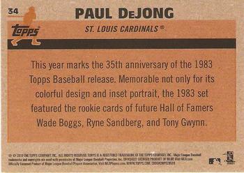 2018 Topps - 1983 Topps Baseball 35th Anniversary Chrome Silver Pack #34 Paul DeJong Back