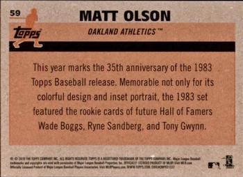 2018 Topps - 1983 Topps Baseball 35th Anniversary Chrome Silver Pack #59 Matt Olson Back