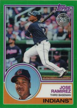 2018 Topps - 1983 Topps Baseball 35th Anniversary Chrome Silver Pack Green Refractor #65 Jose Ramirez Front