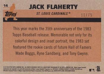 2018 Topps - 1983 Topps Baseball 35th Anniversary Chrome Silver Pack Purple Refractor #14 Jack Flaherty Back