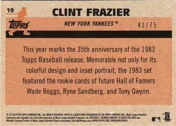 2018 Topps - 1983 Topps Baseball 35th Anniversary Chrome Silver Pack Purple Refractor #19 Clint Frazier Back