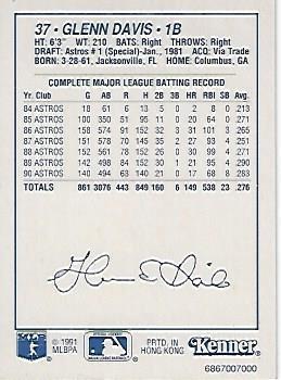 1991 Kenner Starting Lineup Cards Extended Series #6867007000 Glenn Davis Back