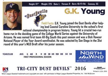 2016 Grandstand Tri-City Dust Devils #NNO G.K. Young Back