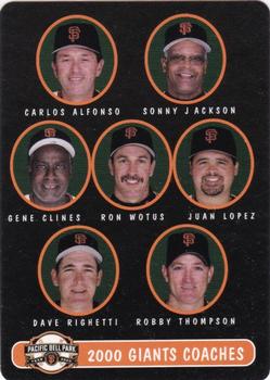 2000 Keebler San Francisco Giants #27 Carlos Alfonso / Sonny Jackson / Gene Clines / Ron Wotus / Juan Lopez / Dave Righetti / Robby Thompson Front